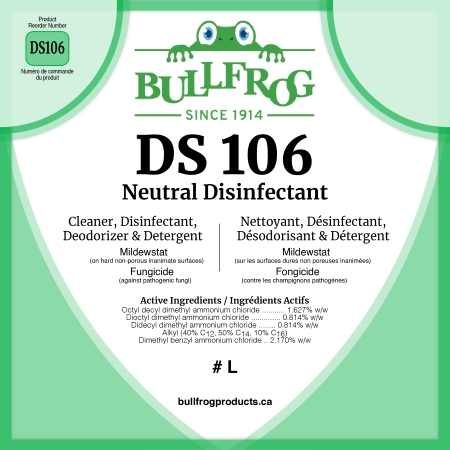 DS 106 Neutral Disinfectant Front Label image and 2L product image
